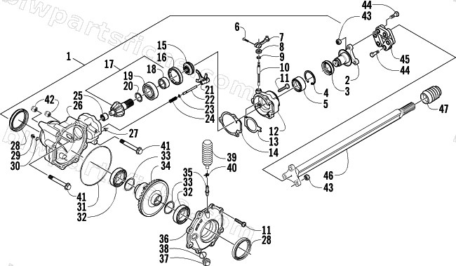 FRONT DRIVE GEARCASE ASSEMBLY diagram