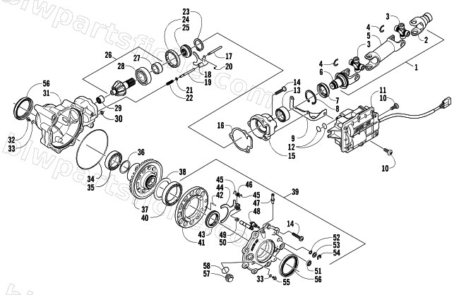 FRONT DRIVE GEARCASE ASSEMBLY diagram