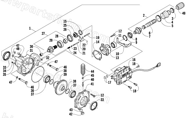FRONT DRIVE GEARCASE ASSEMBLY diagram