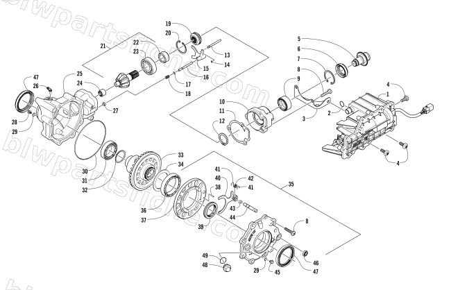 FRONT DRIVE GEARCASE ASSEMBLY (SER. #  302247 AND ABOVE) diagram