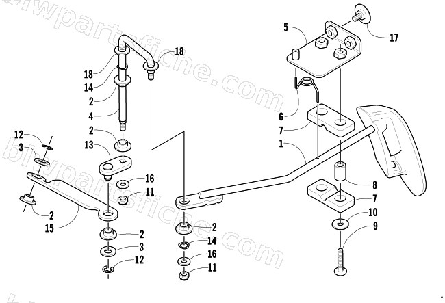 FRONT DRIVE SHIFT LINKAGE ASSEMBLY (300 4X4) diagram