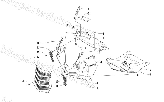 FRONT FASCIA AND CENTER SKID PLATE ASSEMBLY diagram