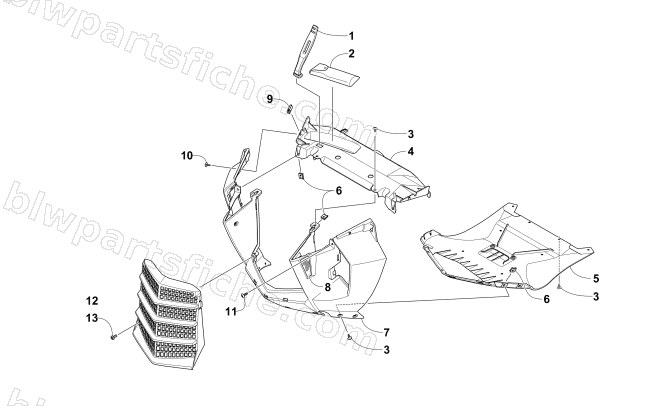 FRONT FASCIA AND CENTER SKID PLATE ASSEMBLY diagram