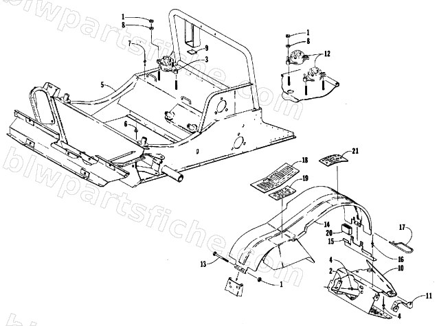 FRONT FRAME AND FOOTREST ASSEMBLY diagram