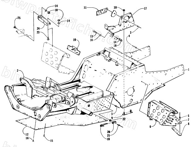 FRONT FRAME AND FOOTREST ASSEMBLY diagram