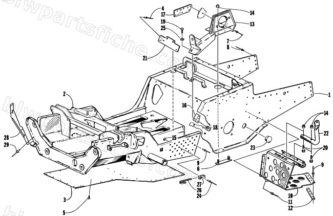 FRONT FRAME AND FOOTREST ASSEMBLY diagram