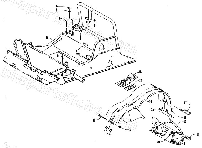FRONT FRAME AND FOOTREST ASSEMBLY diagram