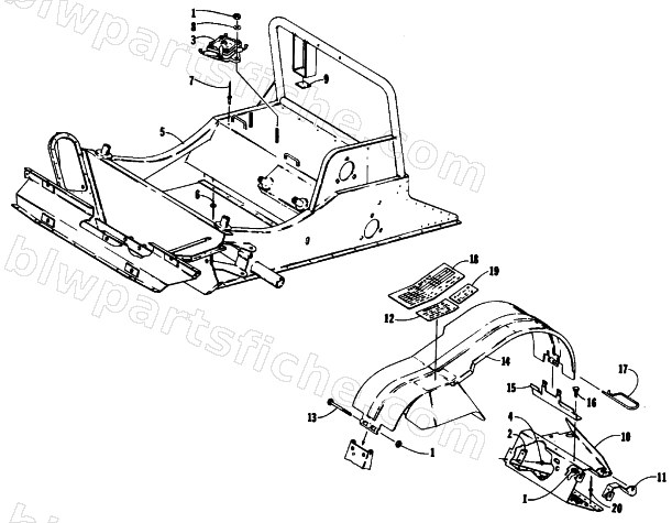 FRONT FRAME AND FOOTREST ASSEMBLY diagram