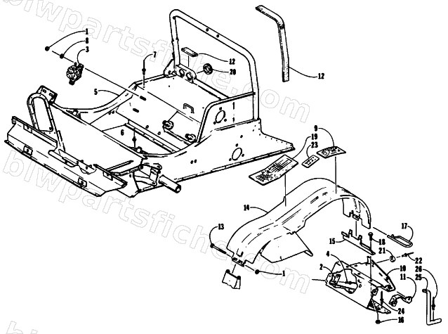 FRONT FRAME AND FOOTREST ASSEMBLY diagram