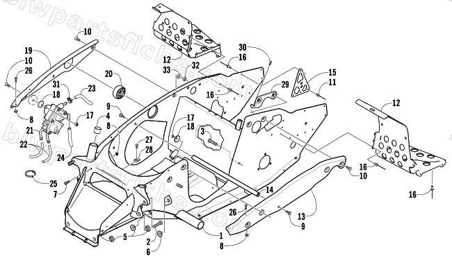FRONT FRAME AND FOOTREST ASSEMBLY diagram