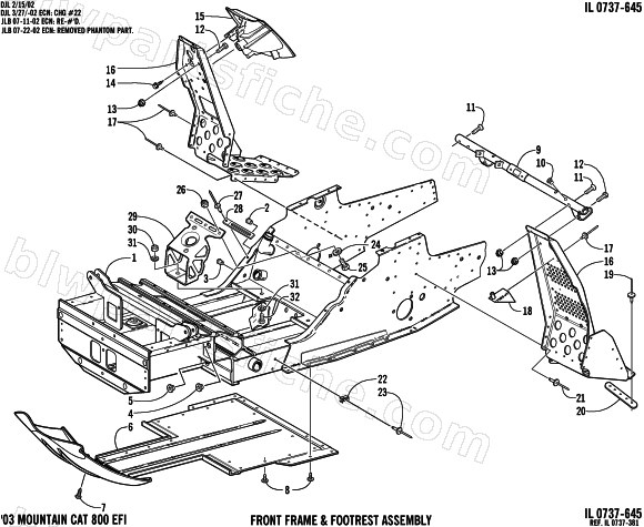 FRONT FRAME AND FOOTREST ASSEMBLY diagram