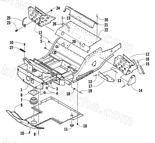 FRONT FRAME AND FOOTREST ASSEMBLY diagram