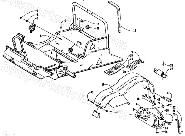 FRONT FRAME AND FOOTREST ASSEMBLY diagram