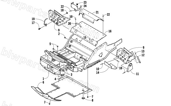 FRONT FRAME AND FOOTREST ASSEMBLY diagram