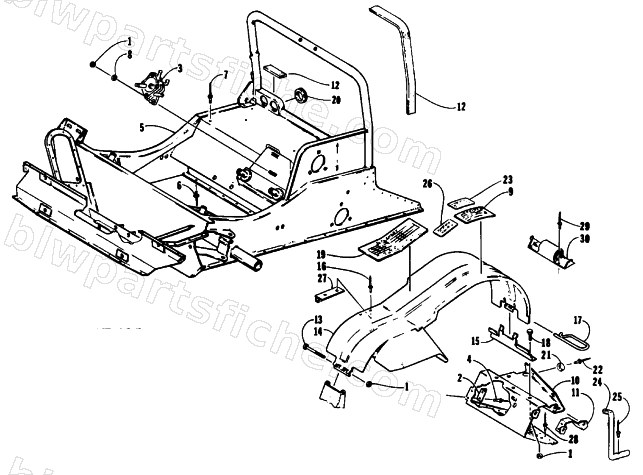 FRONT FRAME AND FOOTREST ASSEMBLY diagram