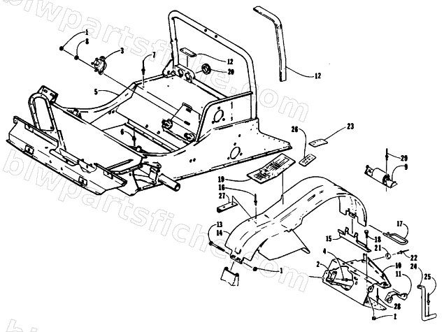FRONT FRAME AND FOOTREST ASSEMBLY diagram