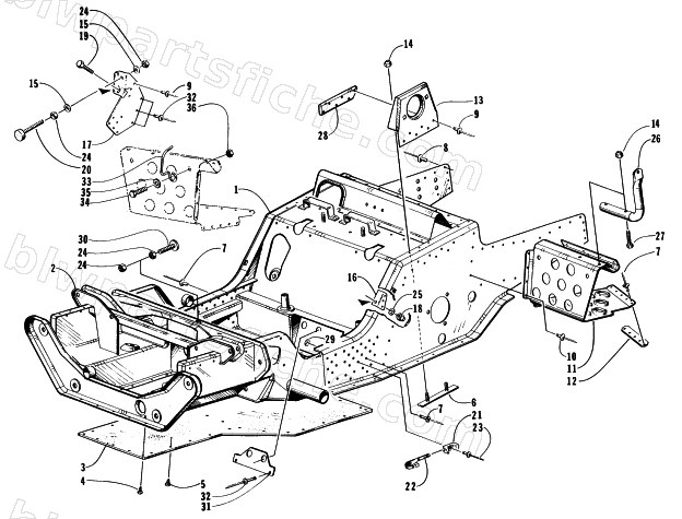 FRONT FRAME AND FOOTREST ASSEMBLY diagram