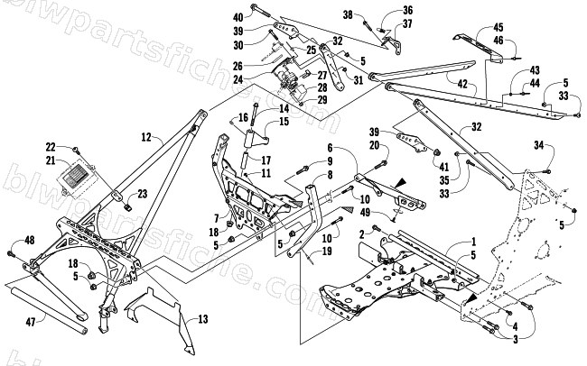 FRONT FRAME AND STEERING SUPPORT ASSEMBLY diagram