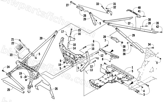 FRONT FRAME AND STEERING SUPPORT ASSEMBLY diagram