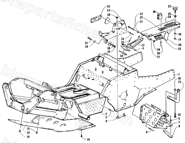 FRONT FRAME, FOOTREST, AND GUARD ASSEMBLY diagram