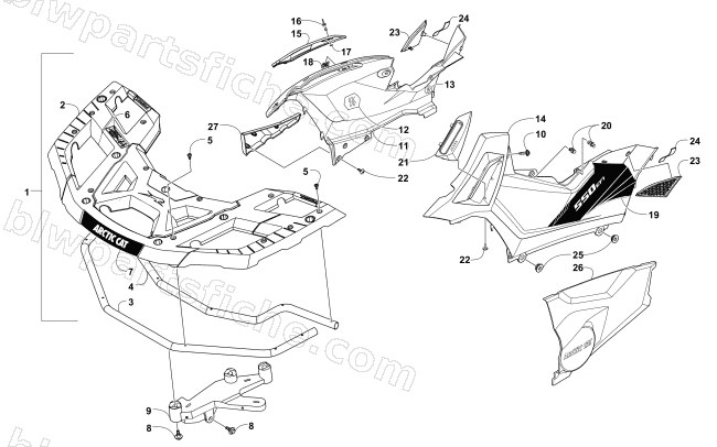 FRONT RACK AND SIDE PANEL ASSEMBLIES diagram