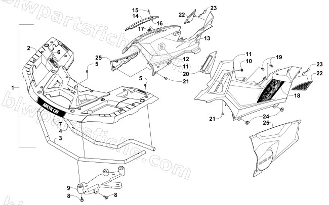 FRONT RACK AND SIDE PANEL ASSEMBLIES diagram