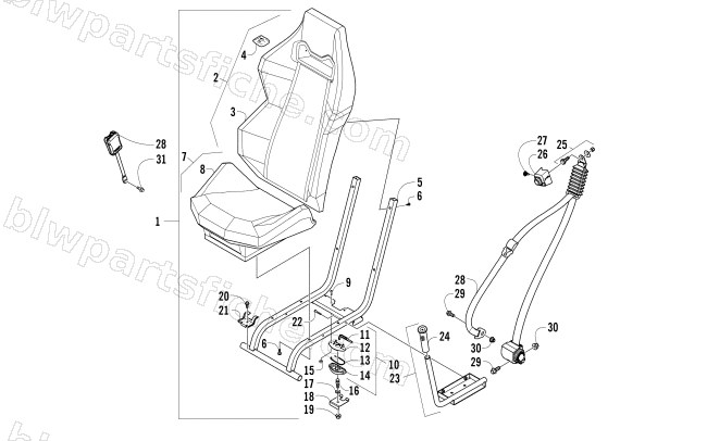 FRONT SEAT ASSEMBLY diagram