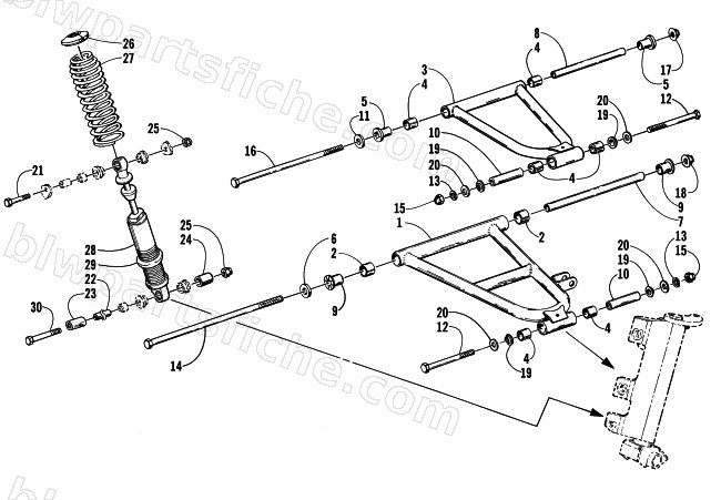 FRONT SUSPENSION AND SHOCK ABSORBER diagram