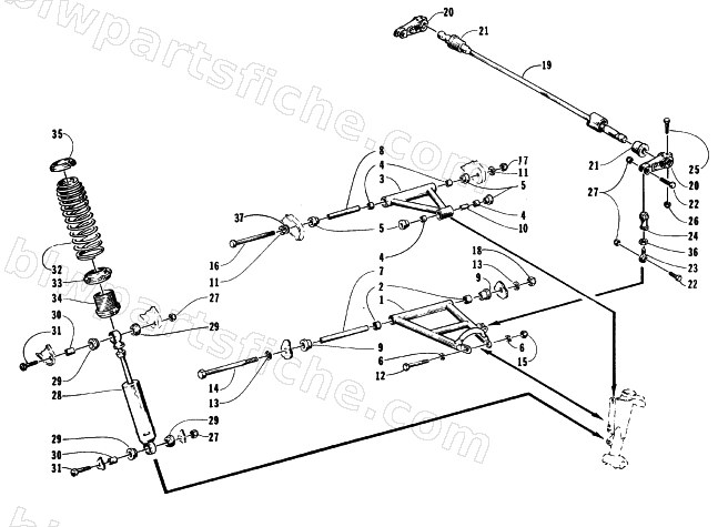 FRONT SUSPENSION AND SHOCK ABSORBER diagram