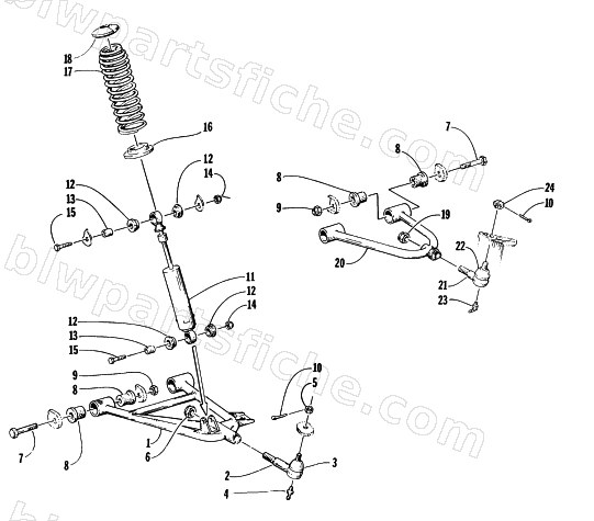 FRONT SUSPENSION AND SHOCK ABSORBER diagram