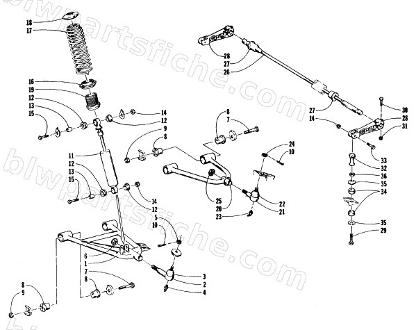 FRONT SUSPENSION AND SHOCK ABSORBER diagram