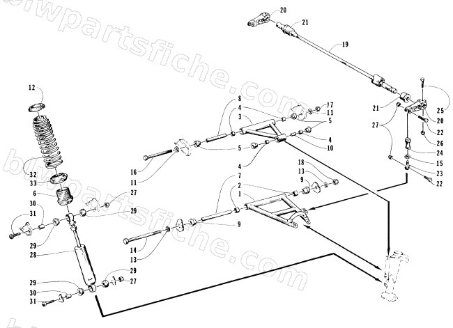 FRONT SUSPENSION AND SHOCK ABSORBER diagram