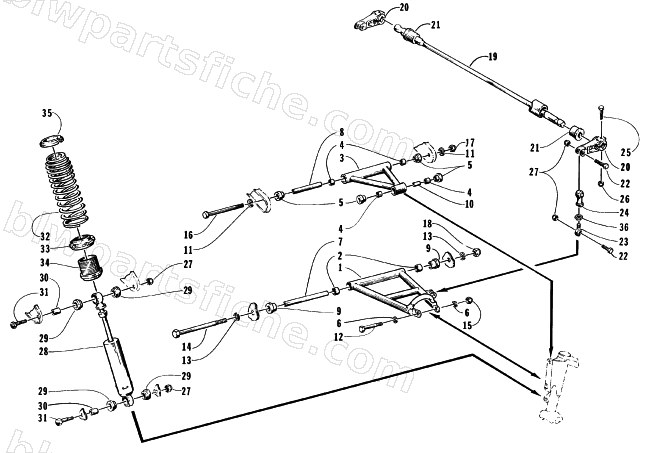 FRONT SUSPENSION AND SHOCK ABSORBER diagram