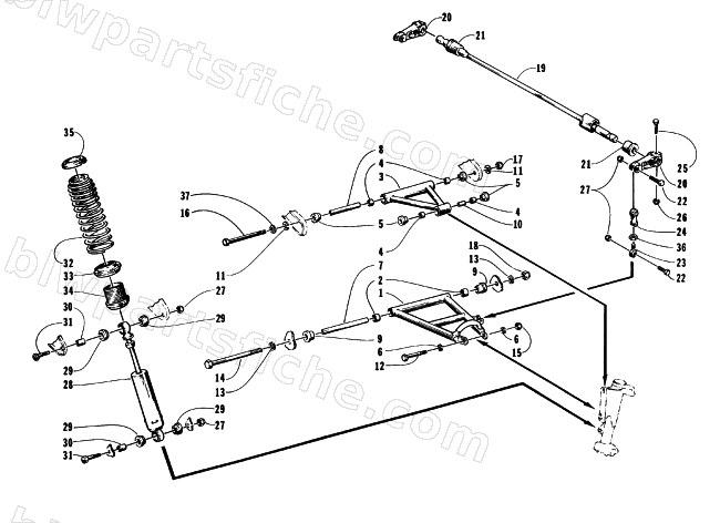 FRONT SUSPENSION AND SHOCK ABSORBER diagram