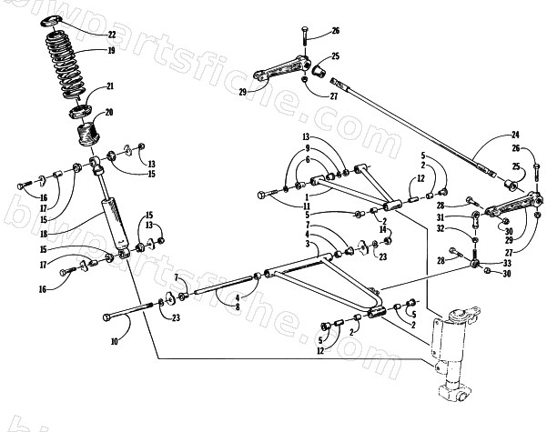 FRONT SUSPENSION AND SHOCK ABSORBER diagram