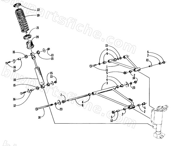 FRONT SUSPENSION AND SHOCK ABSORBER diagram