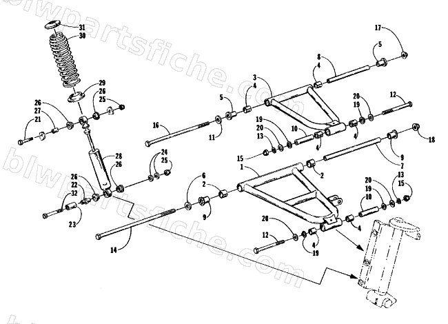FRONT SUSPENSION AND SHOCK ABSORBER diagram
