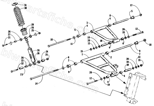 FRONT SUSPENSION AND SHOCK ABSORBER diagram