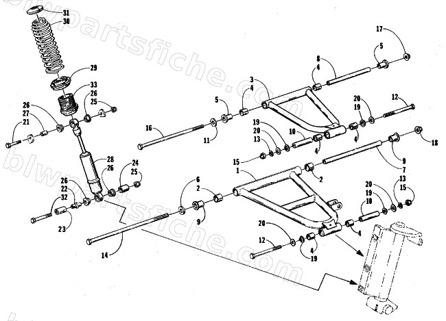 FRONT SUSPENSION AND SHOCK ABSORBER diagram