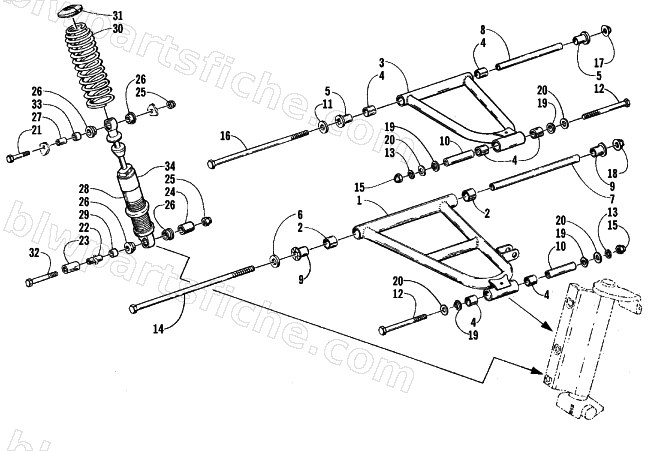 FRONT SUSPENSION AND SHOCK ABSORBER diagram