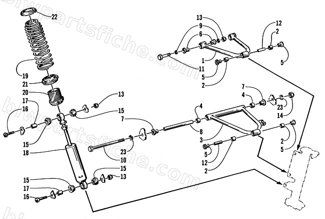FRONT SUSPENSION AND SHOCK ABSORBER diagram