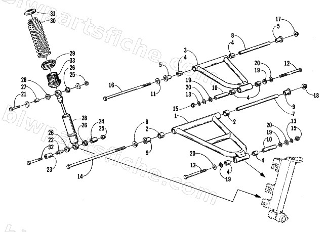 FRONT SUSPENSION AND SHOCK ABSORBER diagram