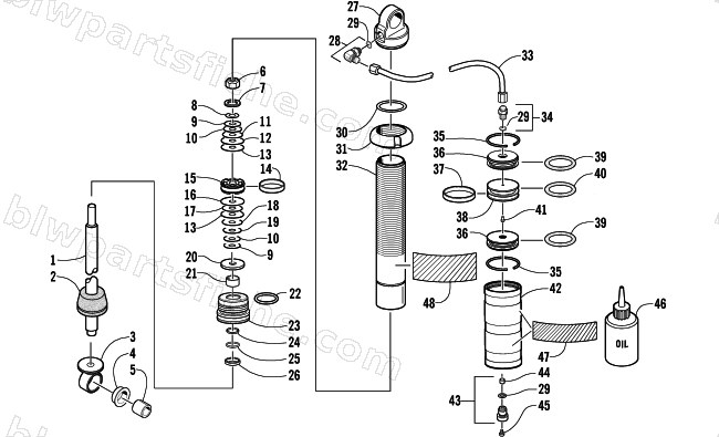 FRONT SUSPENSION SHOCK ABSORBER diagram