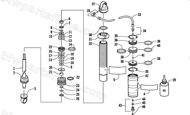 FRONT SUSPENSION SHOCK ABSORBER diagram