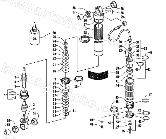 FRONT SUSPENSION SHOCK ABSORBER diagram