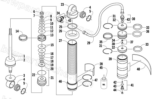 FRONT SUSPENSION SHOCK ABSORBER diagram