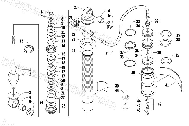 FRONT SUSPENSION SHOCK ABSORBER diagram