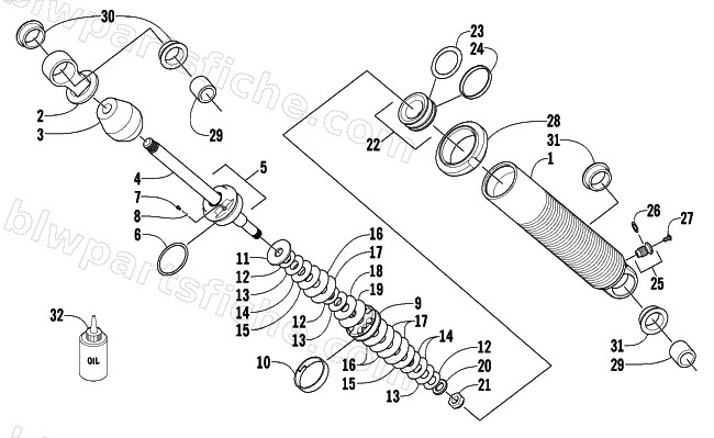 FRONT SUSPENSION SHOCK ABSORBER diagram