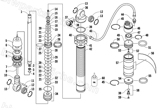 FRONT SUSPENSION SHOCK ABSORBER diagram