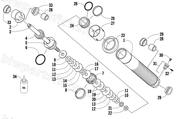FRONT SUSPENSION SHOCK ABSORBER diagram